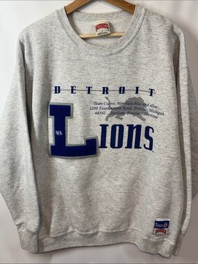 Vintage 90s Detroit Lions Nutmeg Mills Crewneck Sweatshirt